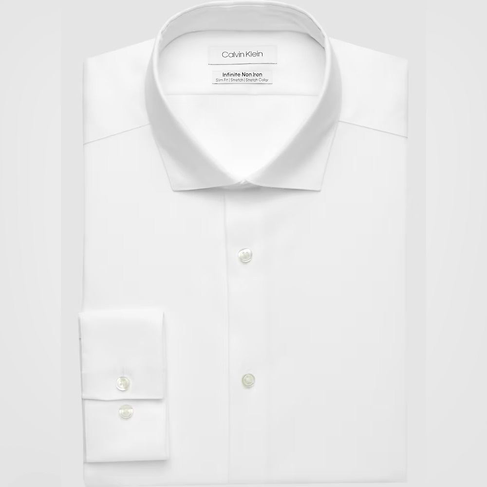 NWT MENS CALVIN KLEIN SLIM FIT DRESS SHIRT WRINKLE-FREE XL (17-36/37)